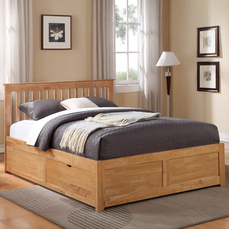 Alvan Solid Wood Storage Bed, Kingsize (5'), Oak