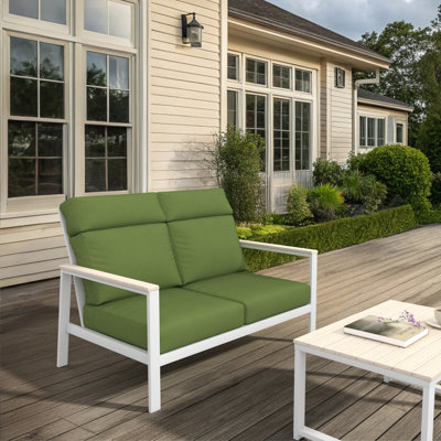 Causeuse d'extérieur en métal avec coussin Sunbrella Townsend