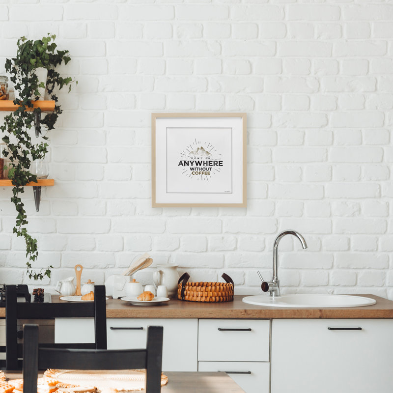 «Don't go less», impression sous verre encadrée, par Seven Trees Design, Cadre de récolte en pin, H 16 po x l 16 po