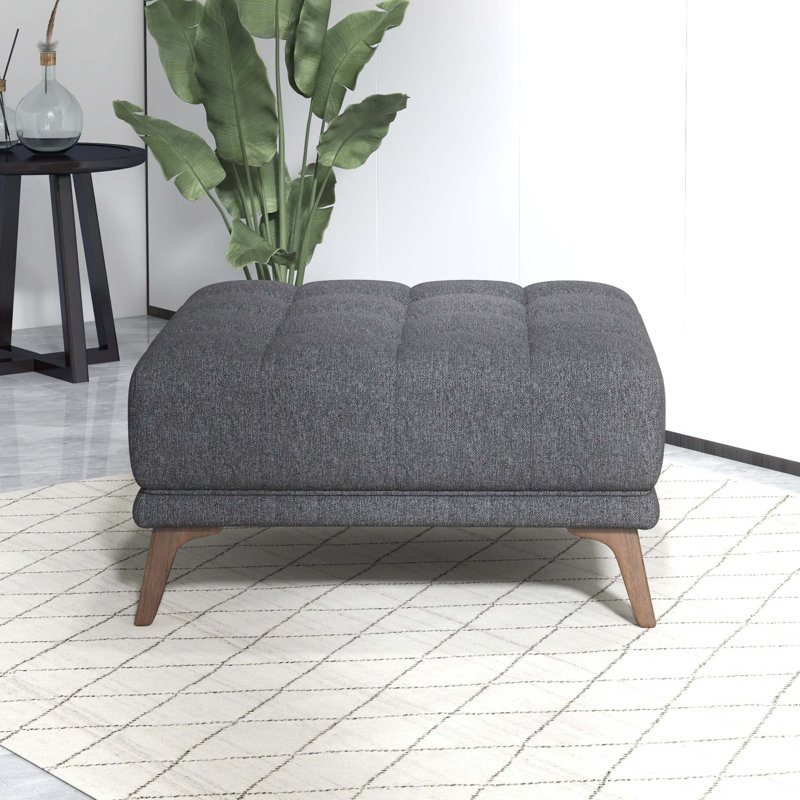 Addison Square Upholstered Ottoman, Grey