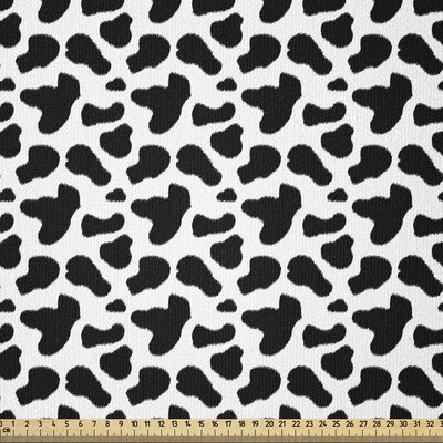 Ambesonne Cow Print Fabric By The Yard, Animal Hide Pattern Spots Farm Life Cattle Camouflage Animal Skin,Square -  East Urban Home, 693D488D6F784E2FBE4A3A4706789E88