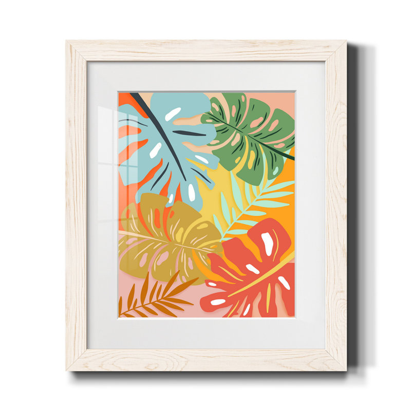 «Tropical Foliage I», reproduction d'art graphique sur papier, H 24 po x l 18 po x P 1,5 po, Blanc