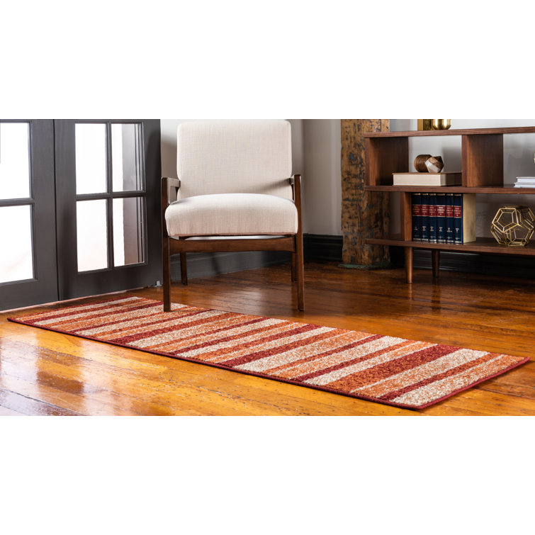 Alair Abstract Rust Red/Beige Area Rug