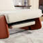 Chaise berçante confortable avec repose-pieds - Moderne et relaxant, grand coussin à bascule décoratif orange pour plus de confort