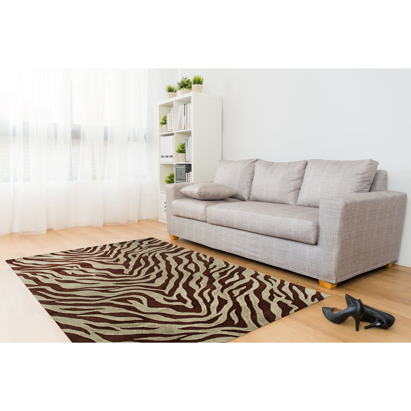 Tapis transitionnel vert en laine touffeté à la main Giselle Xena