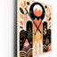 Horloge murale bohémienne à motif géométrique tribal rétro rose IV-99636636