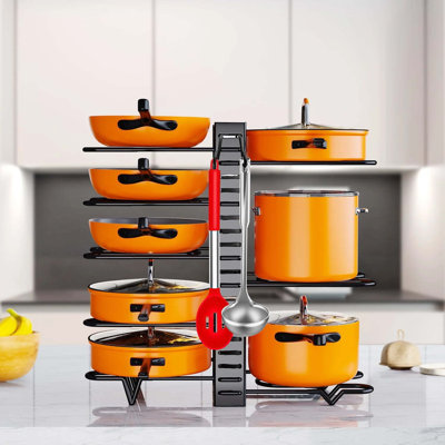 Organisateur de casseroles à 8 niveaux pour casseroles et poêles