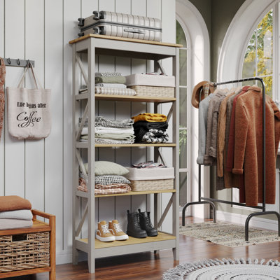 Louissaint 31.50'' W Solid Wood Shelving Unit