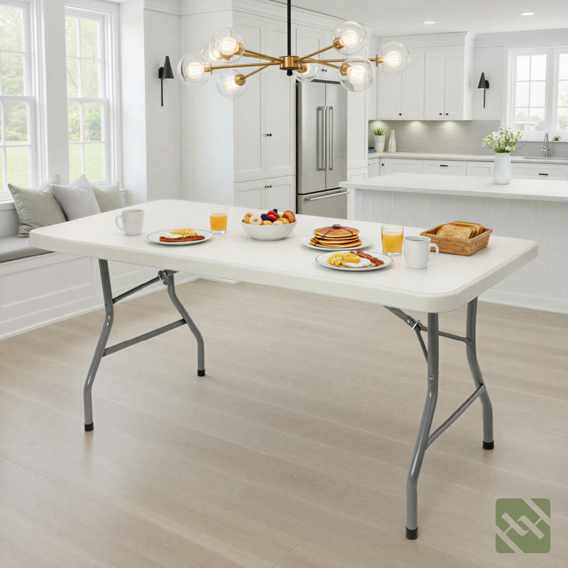 Table de banquet portable robuste en plastique, Gris moucheté, H 29,5 po x L 60 po x P 30 po