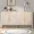 Sophisticated Sideboard With Embossed Texture, Round Handles And Built-in Circular Pattern-94396457