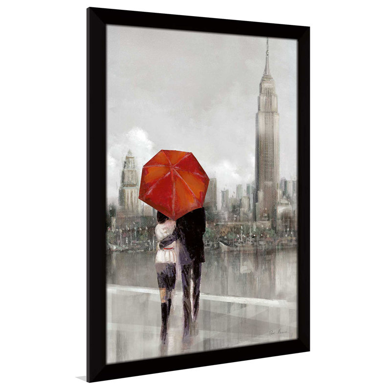 «Modern Couple in NY», reproduction de peinture à l'huile encadrée, H 51,5 po x l 35,5 po x P 0,75 po