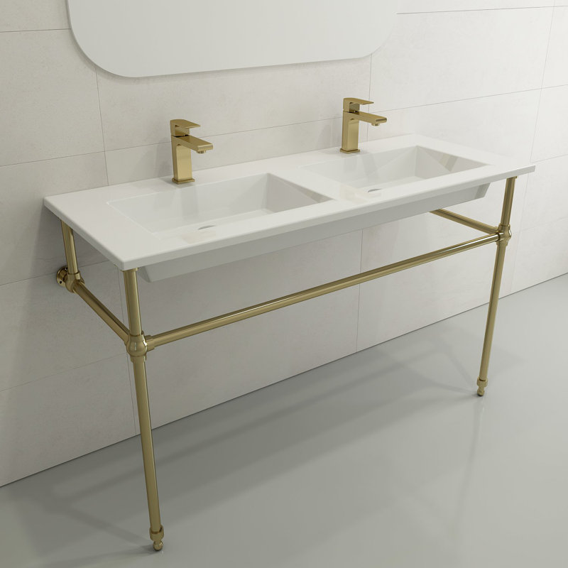 Ravenna 48'' L Bathroom Sink, White
