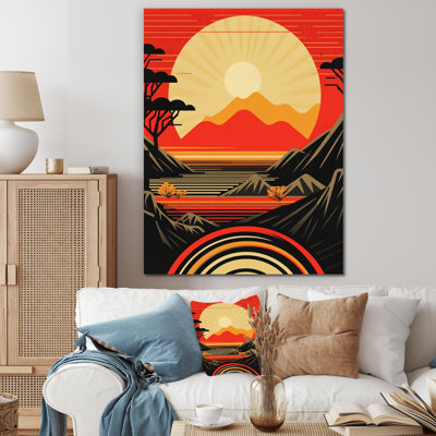 Red Bold Sunset III, reproduction d'art sur toile