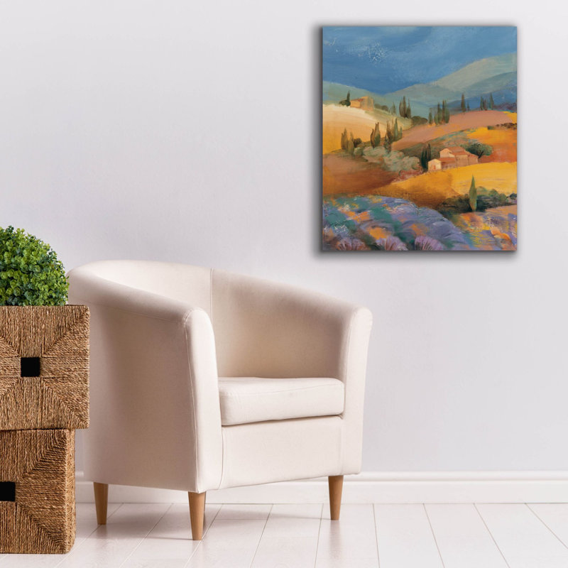 «Tuscan Fields 1» par Albena Hristova, art mural sur toile, H 30 po x l 26 po