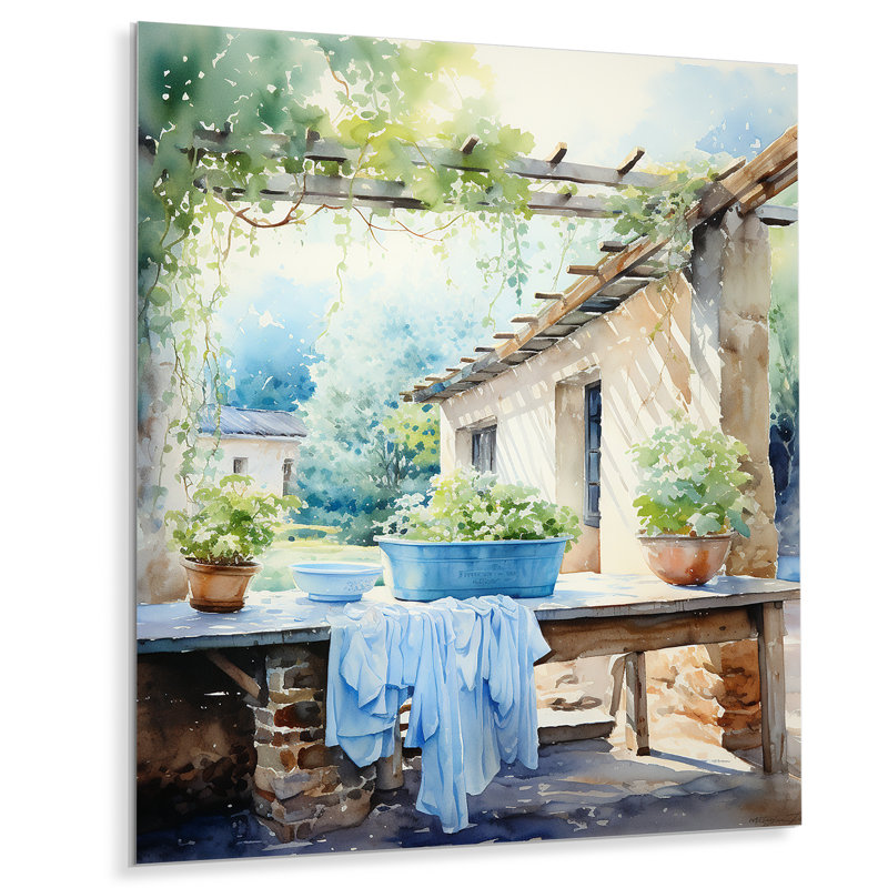 Art mural en métal Washdale Blues In Provence 2, H 40 po x l 30 po x P 1,5 po