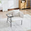 Chaise de loisir avec petite table et poches latérales - Tissu en lin-129386647