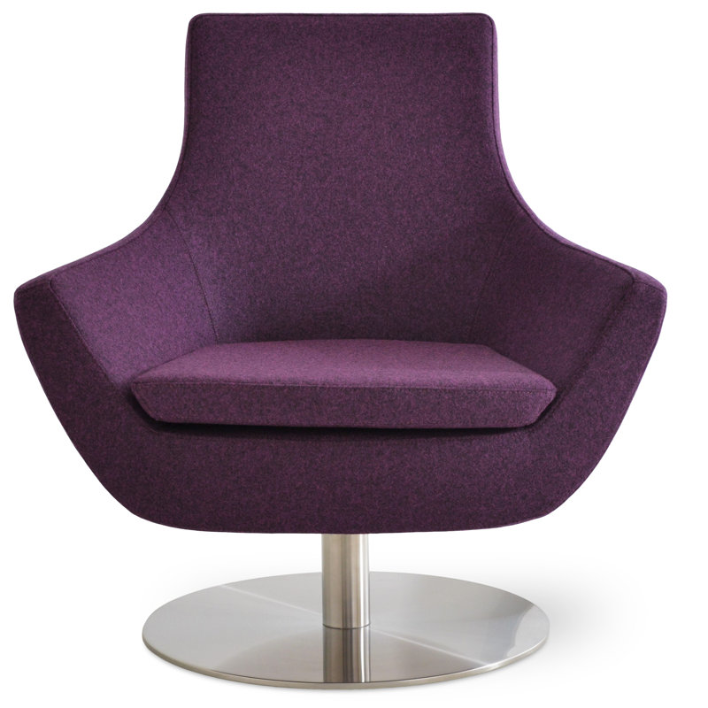 Rebecca 31" W Swivel Lounge Chair, Deep Maroon