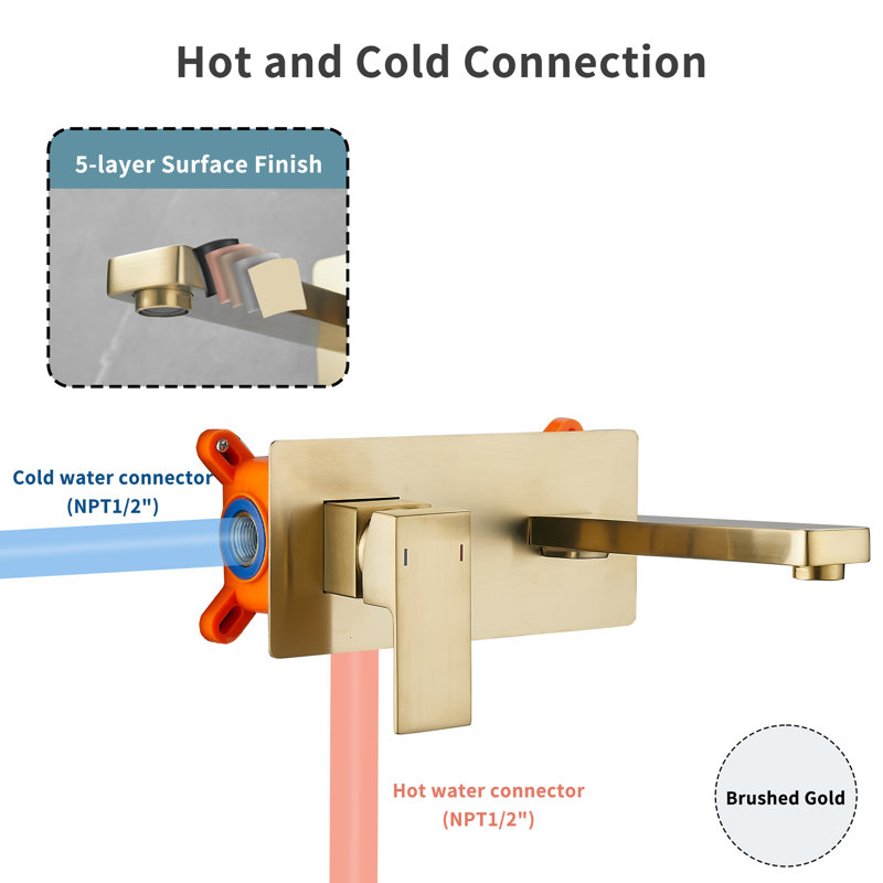 Single-handle Bathroom Faucet, Brushed Gold
