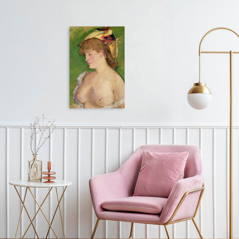La Blonde aux seins nus, 1878, estampe d'art mural abstraite impressionniste contemporaine représentant un paysage