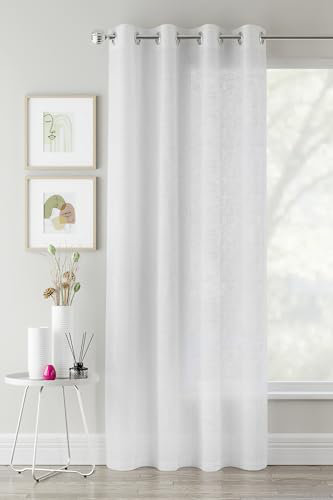 Rojean Sheer Curtain Single Panel, 55cm W x 54cm L, White