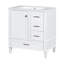 Meuble-lavabo de 30 po de style moderne - blanc avec structure en bois massif. Évier équipé, 3 tiroirs et porte pour un élégant meuble à cadre de meuble-lavabo. Fonctionnel-1877588317