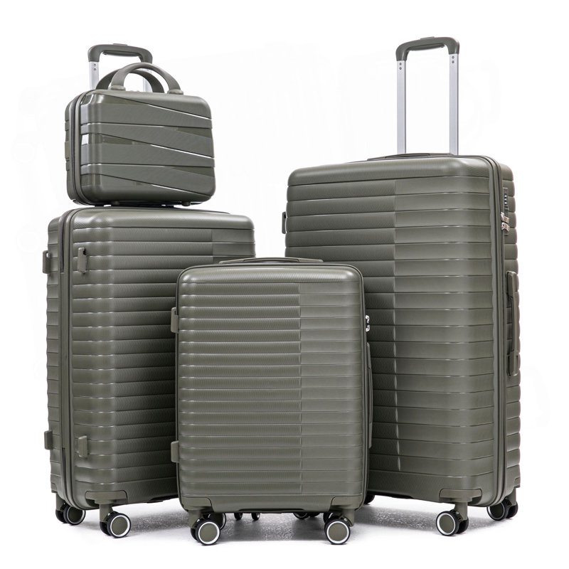 14 "/ 20" / 24 "/ 28" 4 pièces / ensemble dans un bagage à roulettes en PP, une valise de transport, une tringle en fer, une serrure à mot de passe à combinaison, un étui à cosmétiques de 14 po
