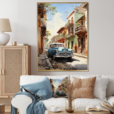 Irvings Turquoise Cuba Classic Cars sur toile