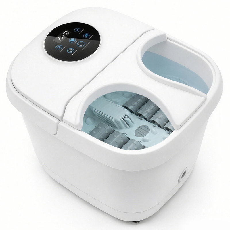 Spector Foot Spa Massager Bath Electric Heater Temperature Control Bubbles White