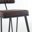 Ensemble de 2 tabourets de bar industriels, hauteur comptoir avec structure en similicuir et métal, design rétro pour la cuisine et la salle à manger-214196951