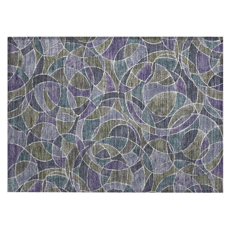 Machine Washable Indoor/Outdoor Chantille ACN2208 Geometric Rug, Rectangle 1 pi 8 po x 2 pi 6 po