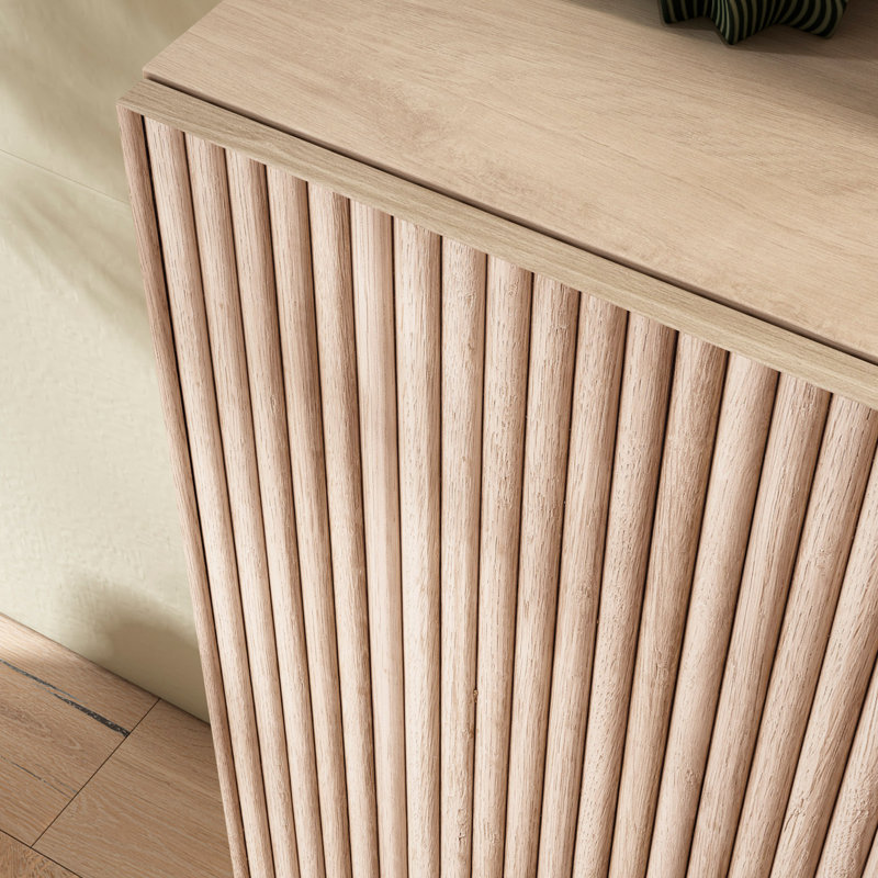 15 Pair Shoe Storage Cabinet, Natural Wood