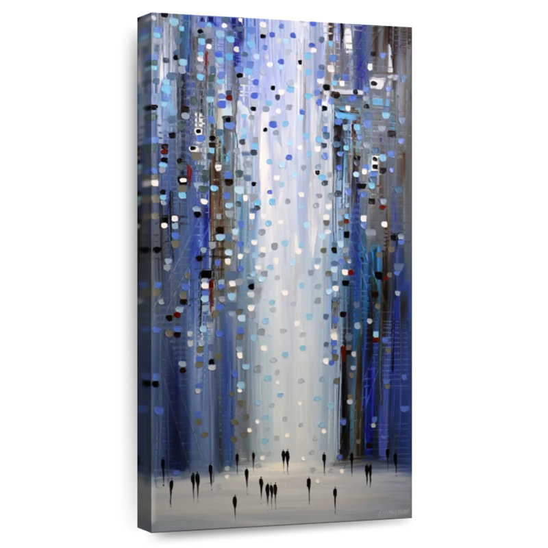 Lumières bleues urbaines, H 24 po x l 12 po