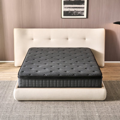 Queen Mattress, 12 Inch Hybrid Mattresses Black With Gel Memory Foam And Individually Pocket Innerspring Euro Top Medium Firm For Motion Isolation, Ed by Alwyn Home