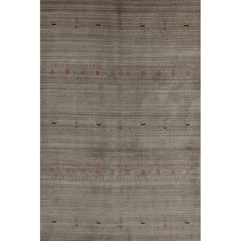 Tapis indien en laine fait à la main de style Gabbeh 5 x 8