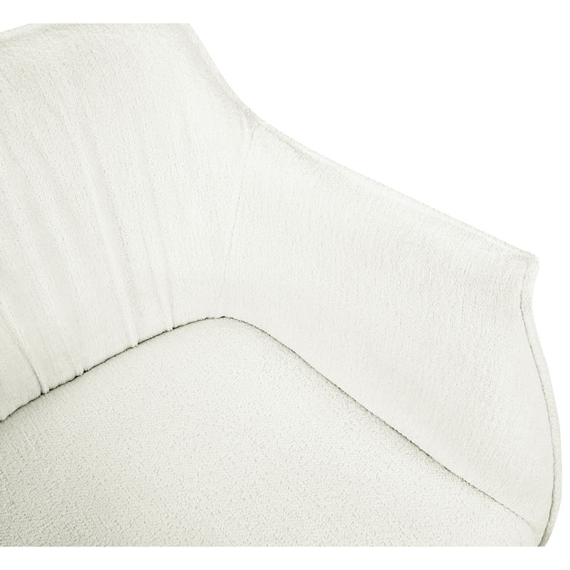 Élégante chaise d'appoint 1pc en blanc avec siège et pieds rembourrés avec cadre en contreplaqué de bois massif