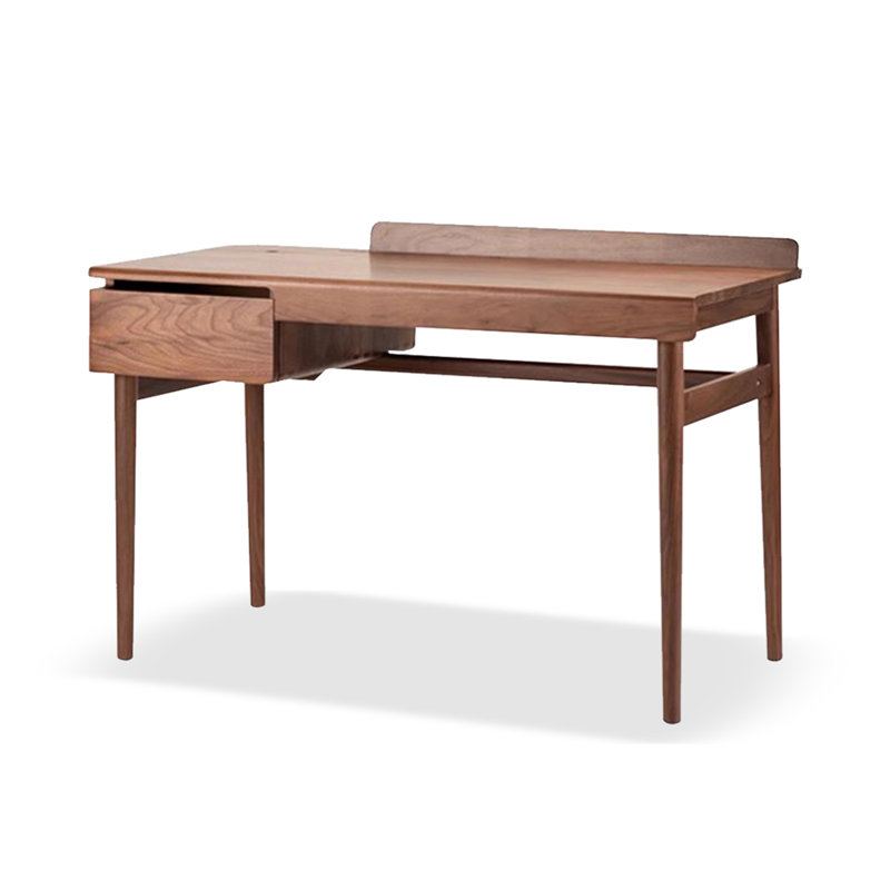 Bureau en bois massif avec cloison Wabi-Sabi, Noyer, H 29,53 po x l 47,24 po x P 23,62 po
