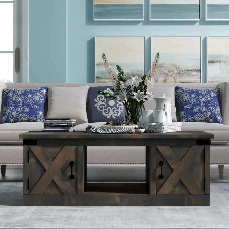 Table basse Bridgevine Home Farmhouse, aucun assemblage requis, Bois de grange