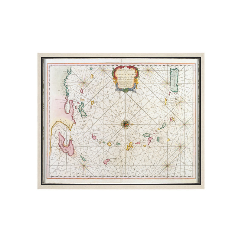 The Caribbean Islands, 1715-1750 a Hand Embelished Textured Framed Art Print