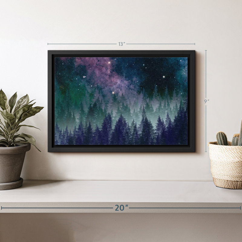 Nature "Art mural forêt galaxie", H 9 po x l 13 po