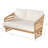 Vincent Outdoor 2-Piece Acacia Wood Conversation Set With Cushions