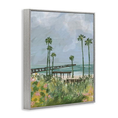 «Palm Trees Dock Scene», estampe numérique par Jan Weiss