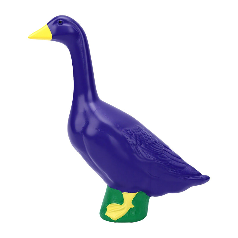 Statue d'oie avec pieds peints en résine, figurine décorative pour la maison, Blue