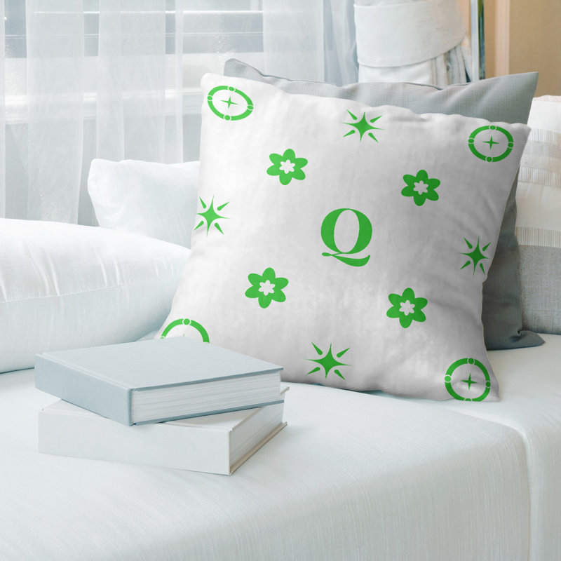 Coussin en polyester Spun, Oui, Vert / blanc / crème