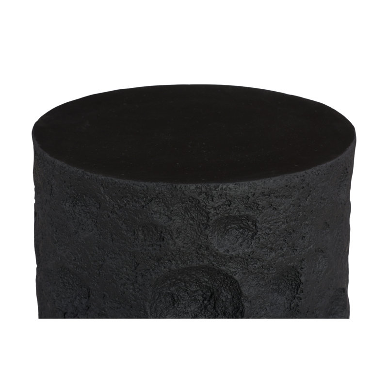 Crater Side Table, Black Stone, Black