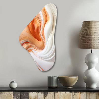 Chuan - Abstract Liquid Ink Boomerang Shape Asymmetric Metal Wall Art
