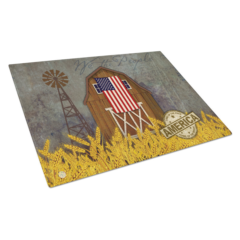 Planche à découper en verre trempé en verre trempé de style patriotique caroline