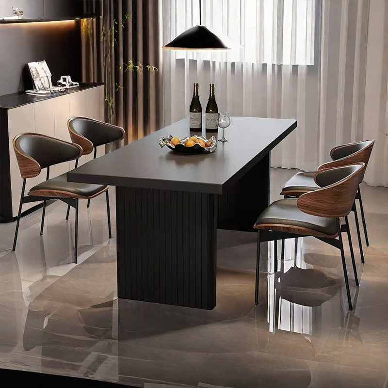 French retro style simple rectangular dining table, 29.53"H x 63"L x 31.5"W
