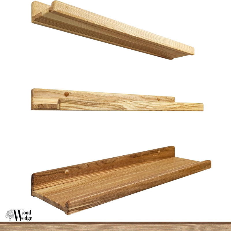 Natalynn 3 Piece Floating Shelf, Natural, 15.60cm H x 91.50cm W x 5.60cm D