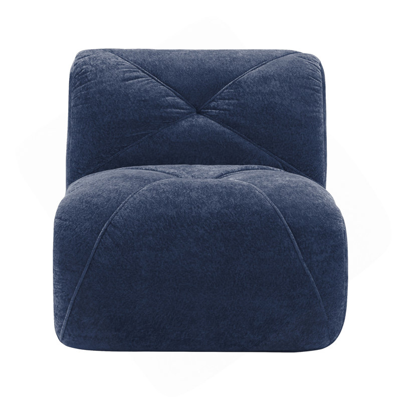 Canapé sans accoudoirs en velours - bleu, Bleu