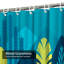 Rideau de douche avec 12 crochets Tropical Plants Trees Hills-1035555476